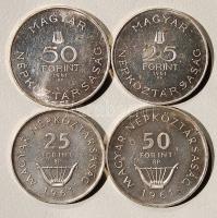 1961. "Liszt-Bartók" 25Ft+25Ft, 50Ft+50Ft (4 klf) (Ag) T:1/2 pici foltokkal