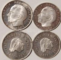 1961. "Liszt-Bartók" 25Ft+25Ft, 50Ft+50Ft (4 klf) (Ag) T:1/2 pici foltokkal