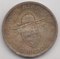 1938. 5P Ag "Szent István" T:2 patina