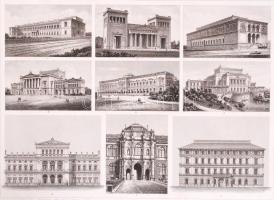 cca 1880 Építészet, 22db acélmetszet, Brockhaus / 
Architecture, 22 steel engravings by Brockhaus, 2...