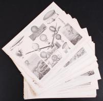 cca 1880 21db technikai, asztrológiai, ástványtani témájú acélmetszet, Brockhaus / 
Technics, Minera...