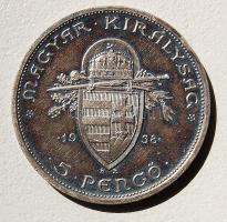 1938. "Szt. István" 5P (Ag) T:1/2 kis ph