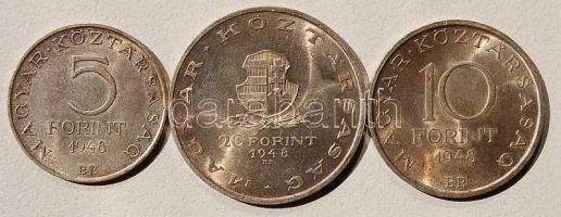 1948. "Szabadságharc" 5Ft+10Ft+20Ft 3 klf (Ag) T:2+