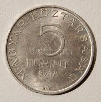 1948. "Petőfi" 5Ft (Ag) T:2 pici ph.