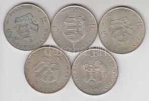 1947. 5Ft Ag "Kossuth" (5x) T:2-