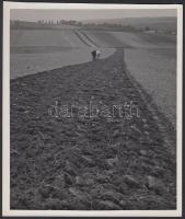 Cca 1930 Kinszki Imre (1901-1945): Szántóföld. Vintage alkotás (a szerző hagyatékából), jelzeten, 21x18 cm