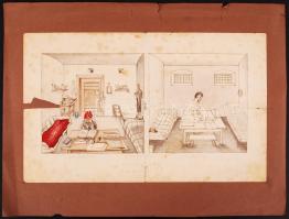 1891 Képek a fogházból. Valószínűleg egy egykori szabadságharcos emlékei alapján készült rajza Fehér...