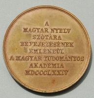 1874. "Czuczor Gergely-Fogarasi János-A magyar nyelv szótára" Br emlékérem. Szign:C. Radni...