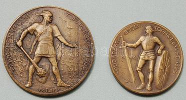 1869. "Budapesti (Budai) Torna Egylet" 2 klf (Botond éd Kinizsi) nagyságú és ábrázolású Br...