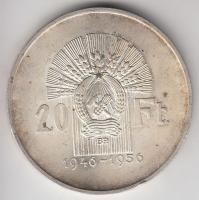 1956. 20Ft Ag "Tízéves a Forint / Lánchíd" T:2-