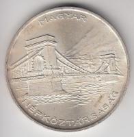 1956. 20Ft Ag "Tízéves a Forint / Lánchíd" T:2-