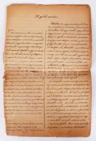 cca 1890 Csányi Károly (1873-1955): építész,  művészettörténész, műegyetemi tanár saját kezű kézirata: A góth modor Kb., 40 oldal rajzokkal is.