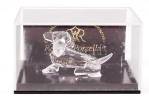 Reutter kristály kutya figura. eredeti dobozában. / Reutter crystal figure 6 cm