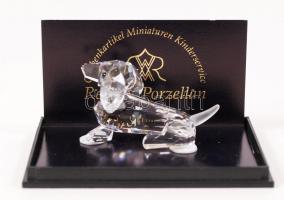 Reutter kristály kutya figura. eredeti dobozában. / Reutter crystal figure 6 cm