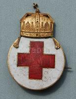 Régi cca 1920-30-as évek Vöröskeresztes kitűző zománcozott, aranyozva T:3