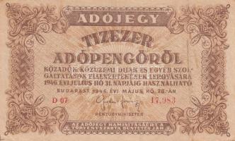 1946. 10.000AP (12x) közte változatok T:vegyes