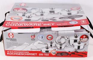 DeSwiss Geneva 18 db-os fözőedény szett, eredeti dobozában / 18 Pcs high quality cookware set