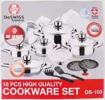 DeSwiss Geneva 18 db-os fözőedény szett, eredeti dobozában / 18 Pcs high quality cookware set