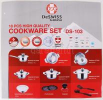 DeSwiss Geneva 18 db-os fözőedény szett, eredeti dobozában / 18 Pcs high quality cookware set