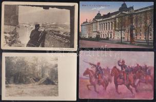 7 db régi katonai témájú motívumlap és 1 Bécs városképes lap / 7 old soldiers motive cards, 1 Vienna postcard