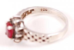 Ezüst (Ag) gyűrű szintetikus kővel, jelzett / Silver ring with syntetic stone  brutto: 3.3 g size: 5...