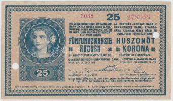 1918. 25K "3038" hullámos hátlap lyukasztva T:II-