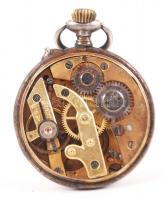 Ezüst (Ag.) fedelű női zsebóra, nem működik, sérült zománccal, kézzel festett miniatúrával, bruttó: ...