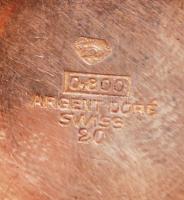 Ezüst (Ag.) fedelű női zsebóra, nem működik, sérült zománccal, kézzel festett miniatúrával, bruttó: ...