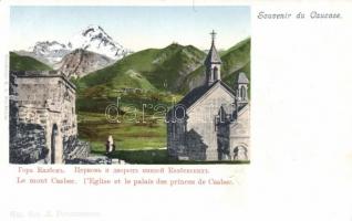 Kazbegi District, Mount Kazbek, church and the palace of the princes of Casbec