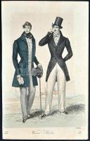 cca 1870 Népek - népviseletek. 11db, részben színezett rézkarc, ill. rézmetszet (egy kép sérült) / 
...