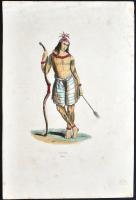 cca 1870 Népek - népviseletek. 11db, részben színezett rézkarc, ill. rézmetszet (egy kép sérült) / 
...