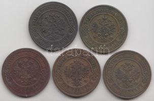 Oroszország 1870-1915. 3k (5x) T:vegyes
Russia 1870-1915. 3 Kopeks (5x) C:mixed