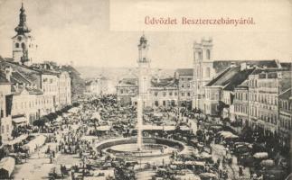 Besztercebánya, Fő tér, piac / main square, market (EK)