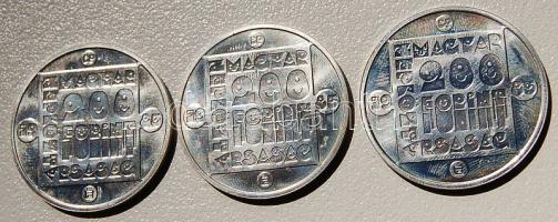 1985. "Természetvédelem" 200Ft Ag 3 klf db T:BU