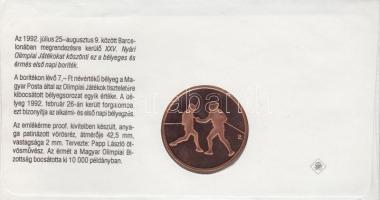 1992. "Barcelona" emlékérem érmés borítékon T:PP