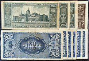 ~160db vegyes bankjegy, főleg a korona és pengő időszakból, pár külföldi papírpénz is, néhány hadifo...