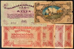 ~160db vegyes bankjegy, főleg a korona és pengő időszakból, pár külföldi papírpénz is, néhány hadifo...