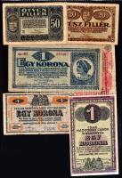 ~160db vegyes bankjegy, főleg a korona és pengő időszakból, pár külföldi papírpénz is, néhány hadifo...