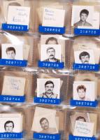 1960-1990 A Főtaxi 190 gépkocsivezetőjének igazolványképe, nevekkel együtt egy gyűrűskönyv-ben, + 10...