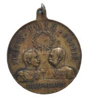 1914. "Az Osztrák-Magyar Monarchia és Németország egyesült népeinek emlékére" Br győzelmi medál (36.2mm) T:2-