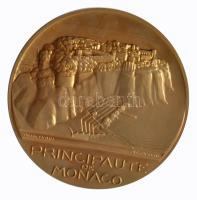 Monaco 1982. "22. Nemzetközi Filmfesztivál Monte-Carlo 1982" aranyozott Br emlékérem zsűritagok részére (98mm) dísztokban T:1 Monaco 1982. "22th International Film Festival Monte-Carlo 1982" gilt Br medallion (98mm) for jury members, in case C:UNC