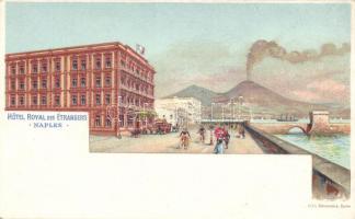 Naples, Napoli; Hotel Royal des Étrangers, litho s: Bocchino (cut)