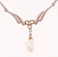 Ezüst (Ag.) nyaklánc kővel, jelzett, nettó: 3,5 g, h:48 cm/Silver necklace