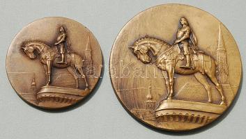 1880. "KAC-Mátyás király" közepes + nagyalakú Br plakett (2db) T:2