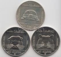 1985. 100Ft (3x) "Természetvédelem - Vadmacska, Vidra, Mocsári teknős" T:BU