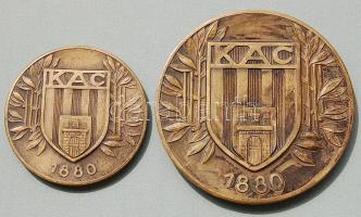 1880. "KAC-Mátyás király" közepes + nagyalakú Br plakett (2db) T:2