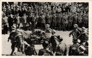 Szatmárnémeti, bevonulás; Horthy Miklós, Teleki Pál, Hóman Bálint, magyar kormánytagok / entry of the Hungarian troops