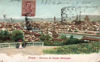 Firenze, Florence; Piazzale Michelangelo litho (EK)