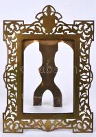 Növényi ornamentikájú, áttört réz képkeret /  Brass picture frame with floral decoration, 23x16cm