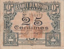 Franciaország / Lille 1915.  25c + 50c T:III France / Lille 1915. 25 centimes + 50 centimes C:F